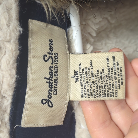 Blue jacket with fur hood - Picture 5 of 11